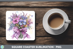 GorgeousCoquette Bow Square Coaster design.