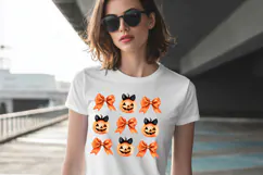 Coquette Bow Halloween PNG, Halloween Pumpkin PNG Product Image 2