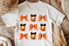 Coquette Bow Halloween PNG, Halloween Pumpkin PNG Product Image 1