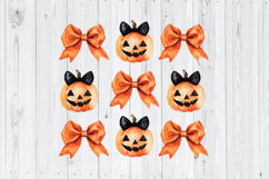 Coquette Bow Halloween PNG, Halloween Pumpkin PNG Product Image 3
