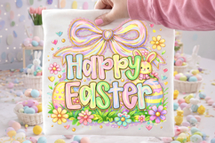 Happy Easter PNG, Coquette Bow Easter PNG, Easter Preppy PNG Product Image 2