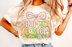Happy Easter PNG, Coquette Bow Easter PNG, Easter Preppy PNG Product Image 4