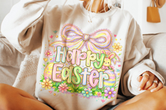 Happy Easter PNG, Coquette Bow Easter PNG, Easter Preppy PNG Product Image 5