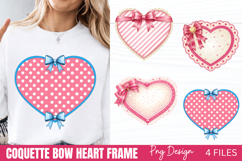 Coquette Bow Heart PNG, Coquette Bow Heart Frame PNG, Product Image 1