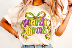 Mardi Gras Coquette Bow PNG, Fleur De Lis PNG, Fat Tuesday Product Image 1