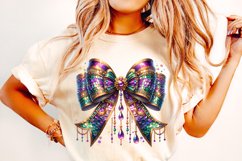 Mardi Gras Coquette Bow PNG, Mardi Gras Sublimation, Bow PNG Product Image 1