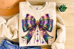 Mardi Gras Coquette Bow PNG, Mardi Gras Sublimation, Bow PNG Product Image 3