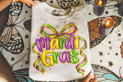 Mardi Gras Coquette Bow PNG, Fleur De Lis PNG, Fat Tuesday Product Image 3