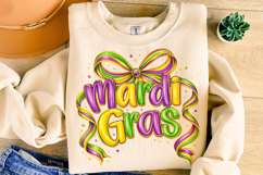 Mardi Gras Coquette Bow PNG, Fleur De Lis PNG, Fat Tuesday Product Image 4