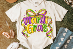 Mardi Gras Coquette Bow PNG, Fleur De Lis PNG, Fat Tuesday Product Image 5