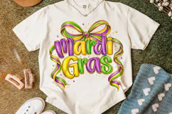 Mardi Gras Coquette Bow PNG, Fleur De Lis PNG, Fat Tuesday Product Image 5