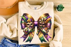Mardi Gras Coquette Bow PNG, Mardi Gras Sublimation, Bow PNG Product Image 1