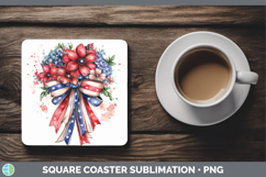 GorgeousCoquette Bow Square Coaster design.