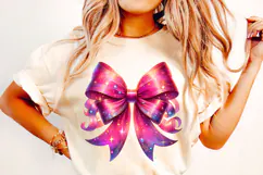 Pink Glitter Coquette Bow PNG, Coquette Bow PNG, Pink Ribbon Product Image 1