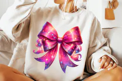 Pink Glitter Coquette Bow PNG, Coquette Bow PNG, Pink Ribbon Product Image 2