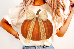 Pumpkin Coquette Bow PNG, Halloween PNG, Fall PNG, Autumn Product Image 2