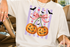 Coquette Bow Pumpkin Cherry PNG, Halloween Sublimation Desig Product Image 2