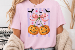 Coquette Bow Pumpkin Cherry PNG, Halloween Sublimation Desig Product Image 5