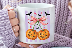 Coquette Bow Pumpkin Cherry PNG, Halloween Sublimation Desig Product Image 4