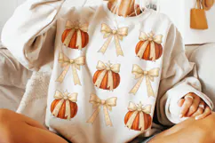 Fall Pumpkin Coquette Bow PNG, Halloween PNG, Autumn PNG Product Image 2