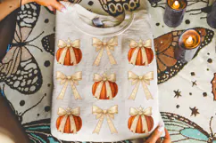 Fall Pumpkin Coquette Bow PNG, Halloween PNG, Autumn PNG Product Image 3