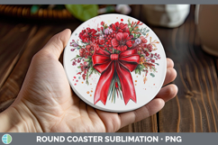 GorgeousCoquette Bow Round Coaster design.