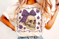 Halloween Skull Coquette Bow PNG, Halloween PNG, Fall PNG Product Image 2