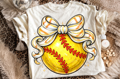 Softball Coquette Bow PNG, Softball Mama PNG, Game Day PNG Product Image 1