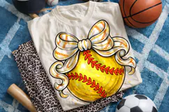 Softball Coquette Bow PNG, Softball Mama PNG, Game Day PNG Product Image 2