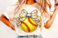 Softball Coquette Bow PNG, Softball Mama PNG, Game Day PNG Product Image 3