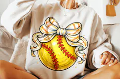 Softball Coquette Bow PNG, Softball Mama PNG, Game Day PNG Product Image 4