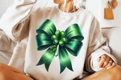 St Patrick&#039;s Day Coquette Bow PNG, St Patricks Day Bow PNG Product Image 1