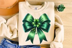 St Patrick&#039;s Day Coquette Bow PNG, St Patricks Day Bow PNG Product Image 3