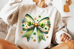 St Patrick&#039;s Day Coquette Bow PNG, St Patricks Day Bow PNG Product Image 2
