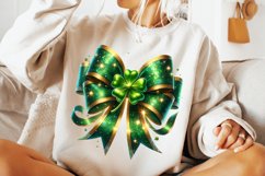 St Patrick&#039;s Day Coquette Bow PNG, St Patricks Day Bow PNG Product Image 2