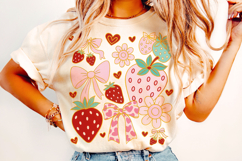 Boho Strawberry Coquette PNG, Preppy Strawberries, Summer Product Image 2