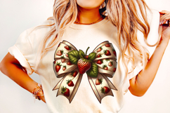 Strawberry Coquette Bow PNG, Strawberry Bow PNG, Summer PNG Product Image 2
