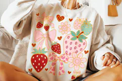 Boho Strawberry Coquette PNG, Preppy Strawberries, Summer Product Image 3