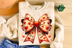 Valentines Coquette Bow PNG, Valentine&#039;s Day Bow PNG, Hearts Product Image 3