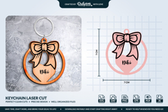 Personalized Coquette Bow Keychain SVG Product Image 1