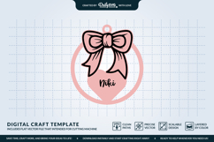 Personalized Coquette Bow Keychain SVG Product Image 3