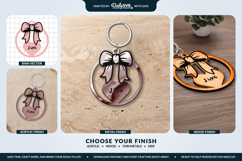 Personalized Coquette Bow Keychain SVG Product Image 2
