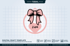 Personalized Coquette Bow Keychain SVG Product Image 3