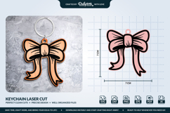 Coquette Bows Keychain SVG Product Image 1