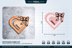 Personalized Coquette Bow Keychain SVG Product Image 1