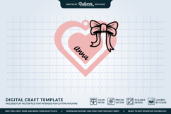 Personalized Coquette Bow Keychain SVG Product Image 3