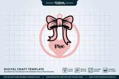 Personalized Coquette Bow Keychain SVG Product Image 3