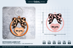 Personalized Coquette Bow Keychain SVG Product Image 1