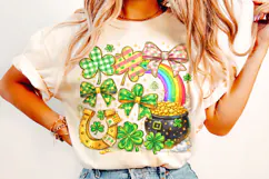 Coquette Bow St Patrick's Day PNG, Shamrock PNG, Irish PNG Product Image 4