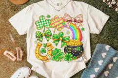 Coquette Bow St Patrick's Day PNG, Shamrock PNG, Irish PNG Product Image 6